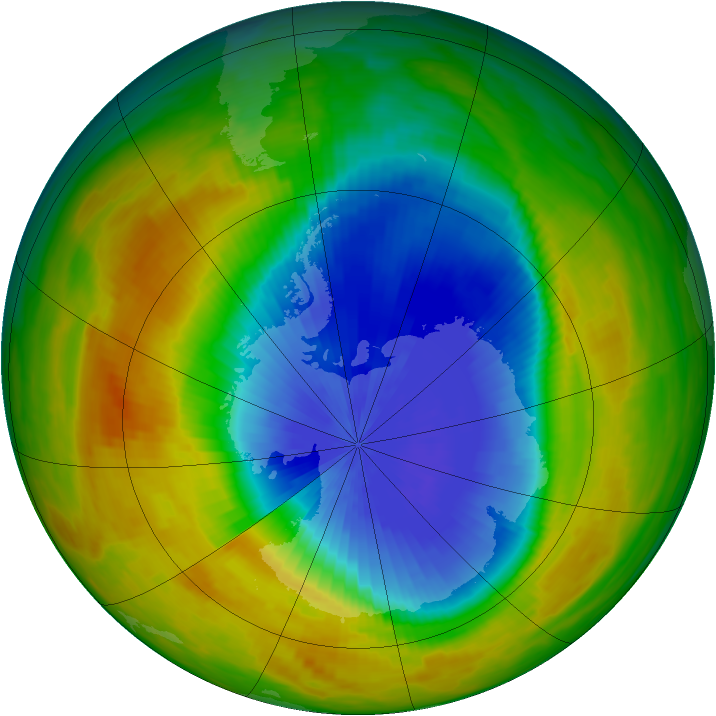 Antarctic ozone map for 23 October 1984